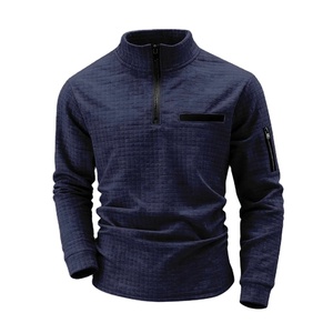 Polo de Golf a Cuadros con Cuello Alto para Hombre, con Mangas Transpirables, Bolsillo con Cremallera, Estilo Deportivo y Elegante, Manga Larga para Primavera y Otoño - Product Image 6