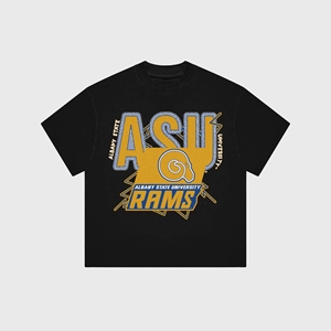 Albany State University เสื้อยืดฟุตบอลชายผ้าโพลีเอสเตอร์/ ผ้าฝ้ายถักระบายอากาศได้ดีเครื่องแต่งกายทีมวิทยาลัย hbcu ฤดูร้อน - Product Image 1