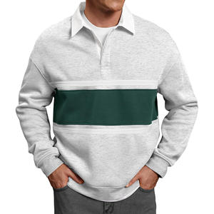 Chemises de rugby doublées en polaire pour hommes, sweat-shirt à manches courtes lourd, uni, 100% coton, impression numérique, service OEM, séchage rapide - Product Image 5