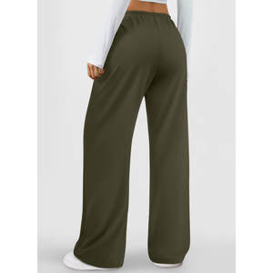 กางเกงสเวตแพนท์ทรงหลวมเอวผูกเชือก ลวดลายโลโก้แบบกำหนดเอง สไตล์ลำลองทันสมัย ดูหรูหรา ระบายอากาศได้ดี เหมาะสำหรับใส่กลางแจ้ง ผ้าซักแล้ว สำหรับผู้หญิง - Product Image 6