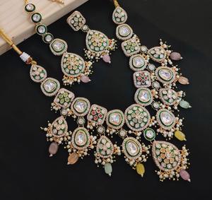 Trendy <b>Necklace</b> Set Elegant Festive Wear <b>Necklace</b> For Girls <b>Necklace</b> with Earrings for women - Product Image 2