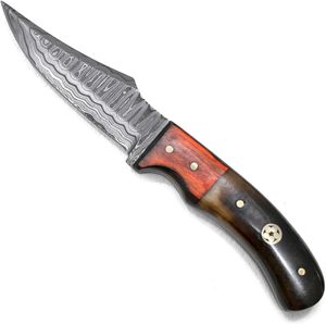 Couteau de skinner d'extérieur en acier damas fait à la main avec gaine en cuir pour la chasse et le camping Support OEM - Product Image 3