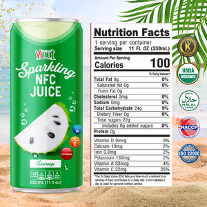 Jus de fruits pétillant VINUT Soursop NFC 330 ml en provenance du Vietnam - Prix de gros, OEM, ODM, étiquette privée, échantillon gratuit disponible - Product Image 4