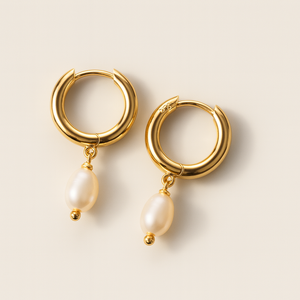ต่างหูแบบห่วงประดับมุก - Product Image 6