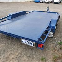 Remorque utilitaire en aluminium blanc 7x14 pieds à plateau plat avec rampe et barrières latérales, remorque de transport à double essieu, charge utile maximale 2001-3000 kg