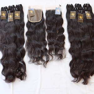 Mèches brésiliennes 100% naturelles ondulées avec Lace Frontal 4x4 5x5 avec Closure - Product Image 2