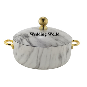 Casserole de luxe en acier inoxydable finition mate, design élégant, chauffe-plats métallique de luxe, nouveauté très demandée - Product Image 5