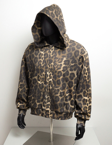 Sweat à capuche zippé ample et lourd à imprimé léopard personnalisé Sportish Impex pour hommes |   Sweat à capuche gaufré double couche avec impression numérique intégrale - Product Image 2