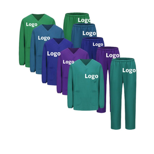 Custom Logo Anti Wrinkle Washable Soft Fabric Long Sleeves <b>Doctor</b> Jogger Scrubs Suit Women Unisex Nursing Hospital Uniforms <b>Sets</b> - Product Image 1