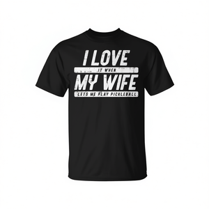 Camiseta para hombre con la frase Love My Wife Let Me Play Pickleball para entusiastas del pickleball - Product Image 2