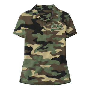 Camiseta Polo Camo 08 Soror, Hermandad Griega, Rosa y Verde, Ropa Casual Elegante para Mujeres Universitarias - Product Image 3