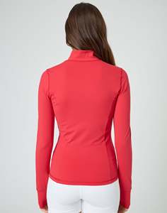 Women's Long Sleeve Zipper Sports <b>Jacket</b> for Autumn and Winter Gym <b>Yoga</b> Stand Collar Woven Fabric Front Logo New Design - Product Image 4