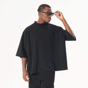 เสื้อยืดผ้าฝ้าย100% ลำลองสำหรับผู้ชายสำหรับฤดูร้อนขายส่งโลโก้ตามสั่งปล่อยปล่อยไหล่เฮฟวี่เวทไซส์ใหญ่พิเศษแบบถักทรงพอดี - Product Image 1