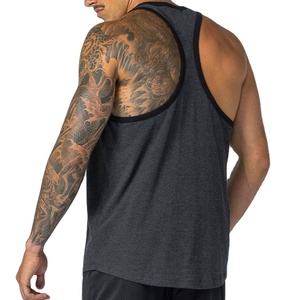 Camiseta sin mangas vintage de algodón y elastano de 200 g/m² de ajuste holgado, estilo deportivo, lisa, con recortes, de secado rápido, para entrenamiento muscular. - Product Image 3