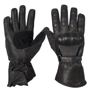 Gants de moto noirs de haute qualité à doigts entiers pour hommes, en cuir à double articulation, vêtements de course avec nom d'équipe personnalisé pour la course automobile - Product Image 4