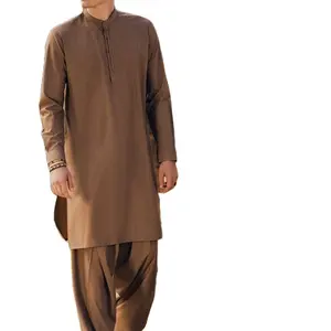 Handgemaakte Pakistaanse Heren Shalwar Kameez Unieke Etnische Kleding Voor Speciale Gelegenheden