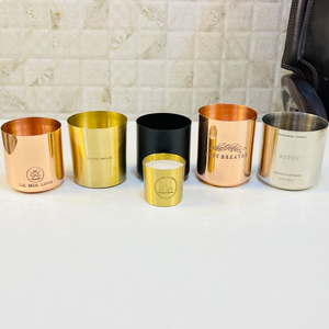 Small Premium <b>Copper</b> Candle Holder Best Quality Empty Cylinder Jar Home Decor <b>Lantern</b> for Christmas for Bars Features in Bulk - Product Image 4