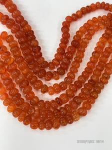 ลูกปัดพลอยคาร์เนเลียนสีส้มธรรมชาติ รูปทรงฟักทอง ขนาด 17 นิ้ว ขนาด 8-10 มม. - Product Image 3
