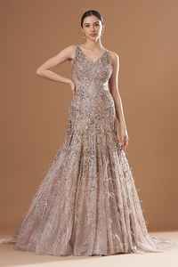 Robe de soirée de bal sans manches avec découpe modeste, longueur au sol, grande taille, silhouette scintillante - Product Image 6