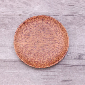 Assiettes jetables rondes en bois de coco écologiques, plats à dîner, bols, assiettes, vaisselle en bois compostable - Product Image 5