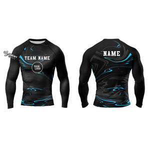 Customizable Heat-Transfer Design Anti-Bacterial Quick High Quality <b>Comfortable</b> Men's Rash Guard Sports Anti-UV Sun Protection - Product Image 5