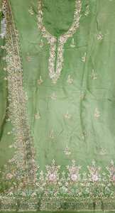 Modern Designer Unstitched Hand Embroidered Indian Fashion-Forward <b>Suits</b> for Women for Traditional Style Parties - Product Image 3