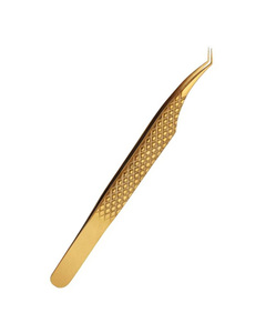 Pince à épiler en acier de marque privée de précision dorée pour les extensions de cils professionnelles par Gray Rocks - Product Image 2