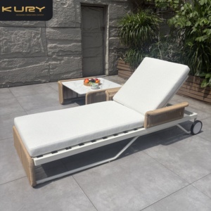 Chaises longues d'extérieur <span class=keywords><strong>en</strong></span> aluminium pour piscine, mobilier de jardin <span class=keywords><strong>en</strong></span> métal, chaise longue <span class=keywords><strong>en</strong></span> corde, lit de repos de luxe, mobilier de patio, <span class=keywords><strong>transat</strong></span> - Product Image 4