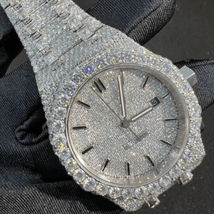Montre Hip Hop personnalisée avec diamants Moissanite, montre de luxe pour hommes, boîtier carré en diamants VVS, bracelet en acier inoxydable, verre Miyota, cadeau - Product Image 2