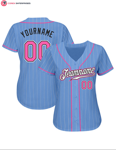 Camiseta de béisbol de poliéster personalizada, camiseta de béisbol con bordado a rayas para hombres y mujeres | Camiseta de béisbol personalizada - Product Image 5