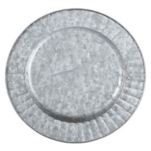 Assiette de service en métal de luxe, qualité supérieure, fabriquée à la main, pour l'utilisation du Ramadan, argentée avec une forme décorative fantaisie - Product Image 3