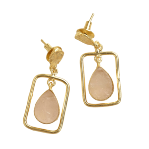 Pendientes de Latón al por Mayor, Diseño de Piedra Natural en Bruto, Latón Chapado en Rodio, Patrón de Diseñador Único, Alta Calidad de Exportación - Product Image 5