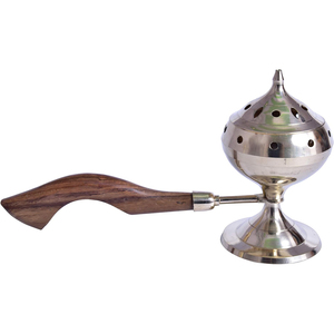 Brûleur d'encens en laiton fait main avec manche en bois Nouveau design Brûleur d'encens décoratif en métal et laiton de qualité supérieure pour la maison - Product Image 4