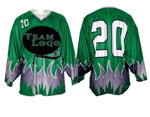 Maillot de hockey sur glace pour jeunes multicolores personnalisé de haute qualité Option de gros à séchage rapide et doux pour l'uniforme de sublimation - Product Image 2