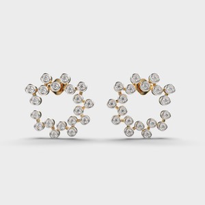 Pendientes de Diamantes Cultivados en Laboratorio con Certificación IGI, Diseño de Corazón, Oro Amarillo/Rosa/Blanco de 14K, Pendientes de Diamantes en Racimo con Forma de Corazón - Product Image 5