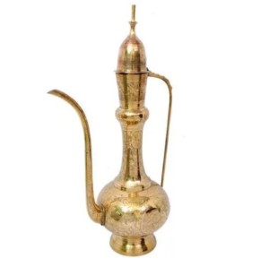ล่าสุดการออกแบบทองเหลืองอาหรับ Aftaba อินเดียมือทำโลหะหม้อกาแฟ Dallah กับทองเสร็จ - Product Image 1