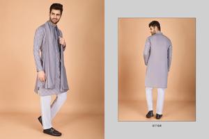 El último nuevo diseño de ropa de boda bordada Kurta con la colección Dupatta Color pastel disponible por Maruti Fashion - Product Image 3