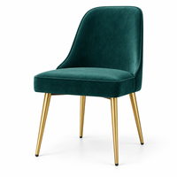 Chaise de salle à manger nordique moderne en métal doré, dossier en fer forgé, design de style luxe léger pour la maison