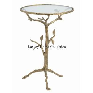 โต๊ะกาแฟสแตนเลสโลหะรูปทรงเพชรดีไซน์แฟนซีเป็นเอกลักษณ์โต๊ะโลหะทำด้วยมือสีทองทำด้วยมือพร้อมกระจกด้านบน - Product Image 3