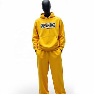 ชุดวอร์มกางเกงผ้าคอตตอนมีฮู้ดสำหรับผู้ชายชุดวอร์มกางเกงมีซิปรูดโลโก้แบบกำหนดเอง - Product Image 3