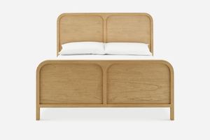 Cama de madera minimalista moderna, muebles de madera Suar de caoba de teca duradera para dormitorio para hoteles, villas, Color Natural 170123 - Product Image 5