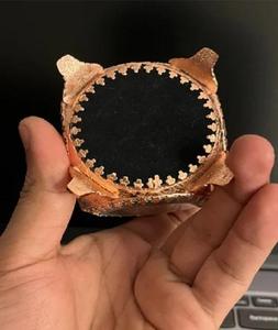 Présentoir à bijoux de couleur argent avec galvanoplastie dorée Boîte décorative en laiton à 3 trous en laiton pour le stockage - Product Image 4