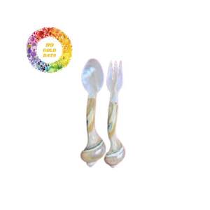 La mejor opción Lujosa cuchara de nácar hecha a mano ideal para servir cenas finas Utensilios de cocina de conchas marinas naturales Cocina única - Product Image 2