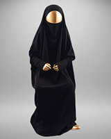 Robe Jilbab Abaya pour femmes et enfants musulmans, en laine pêche, longueur ras du sol, écologique, respirante, lavable, modeste, simple, pour soirée/formelle