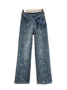 Jeans de mujer de talle alto, corte holgado, pierna recta, pantalones vaqueros de pierna ancha, pantalones largos con personalización. - Product Image 3