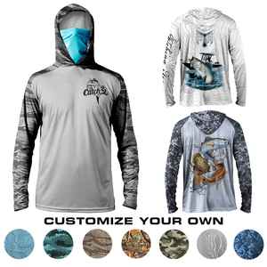 Custom UV Performance UPF 50 Dry-Fit Long Sleeve Unisex <b>Fishing</b> <b>Hoodie</b> Spandex/Polyester Breathable Printed Wear - Product Image 3