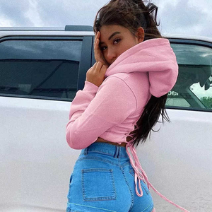 Sudaderas con capucha con logotipo personalizado de alta calidad para mujer Bordado en blanco Mujeres de buena calidad en diferentes colores y estilos Sudaderas con capucha - Product Image 5