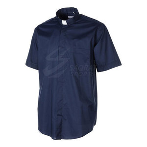 Chemise de prêtre durable avec col à languette et bouton à l'avant Chemise à col respirant pour les activités religieuses quotidiennes - Product Image 3