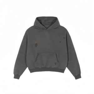 Sudadera con capucha corta suelta retro resistente de alta calidad para adolescentes con diseño de hombro hacia abajo sombrero de doble capa Sudadera con capucha para hombres - Product Image 6