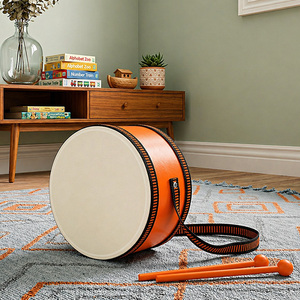 Midex Orf-TF-13OR Instrumentos Orff - Tambor Infantil Naranja con Correa y Tambor de Piso - Product Image 1